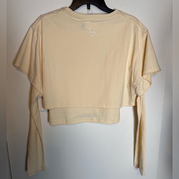 $85 HONOR THE GIFT WOMENS DOUBLE LAYER long sleeve TSHIRT (BEIGE / BONE) logo M - Picture 8 of 10